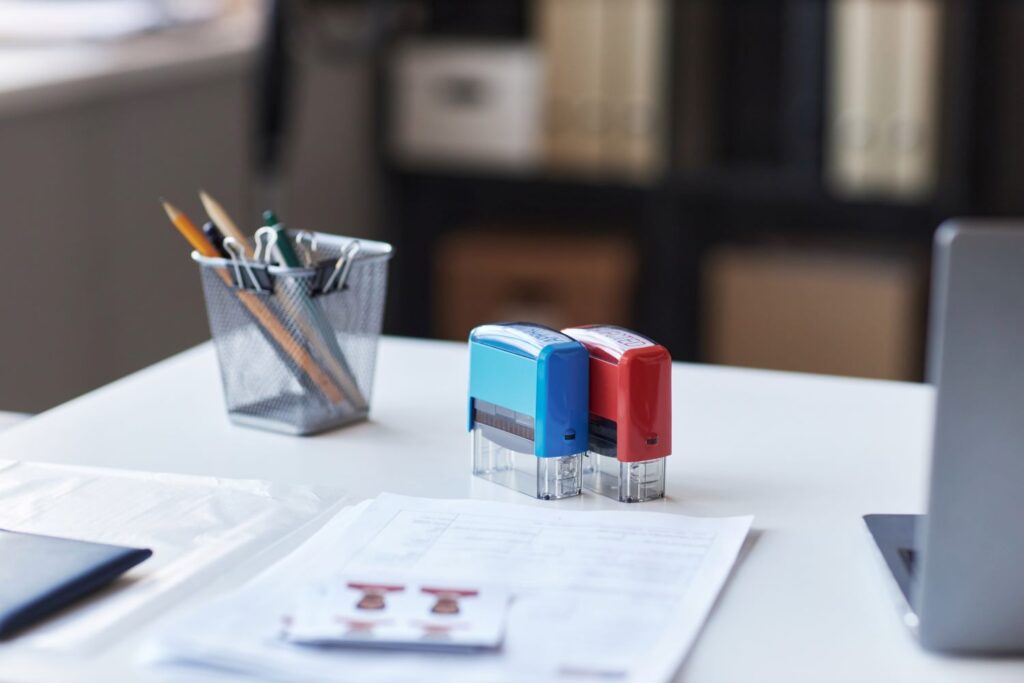 self-inking date stamp
